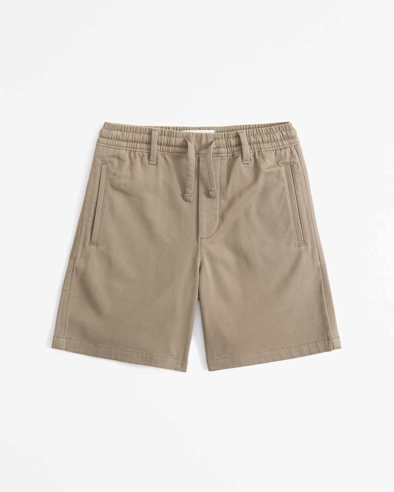 knit twill shorts