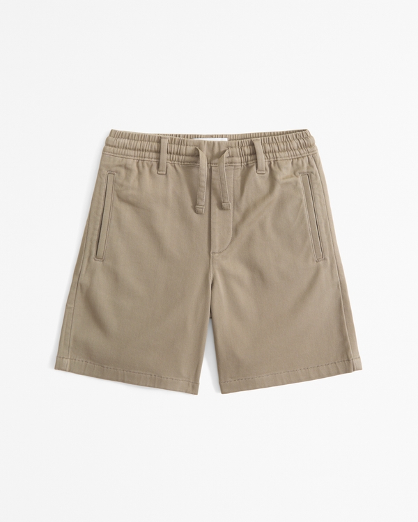 knit twill shorts, Khaki