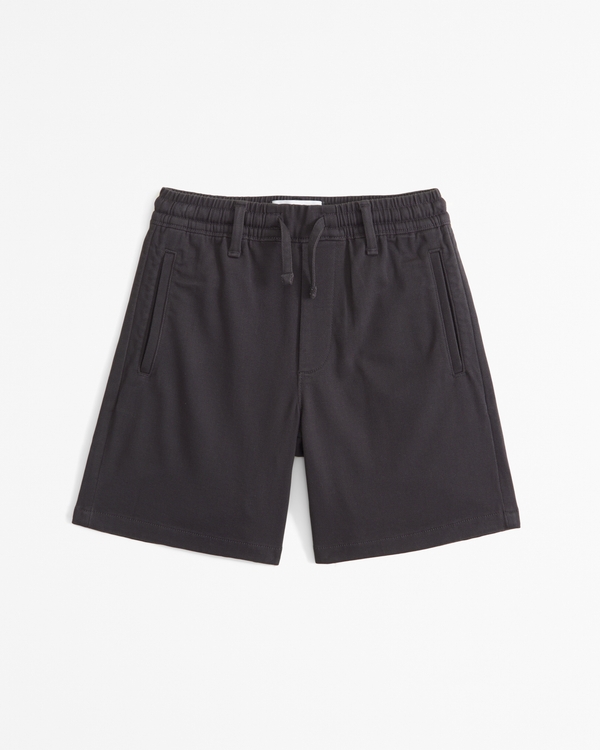 knit twill shorts, Dark Gray