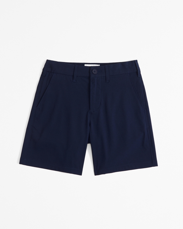 textured chino shorts, Dark Indigo