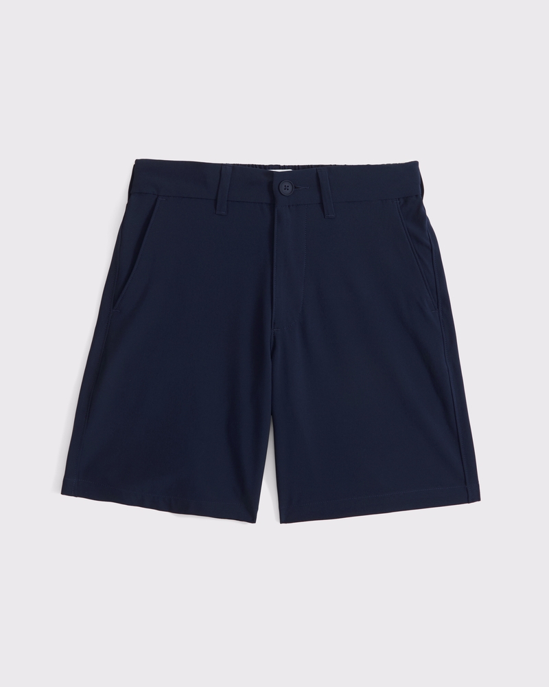 brushed nylon clean cargo shorts