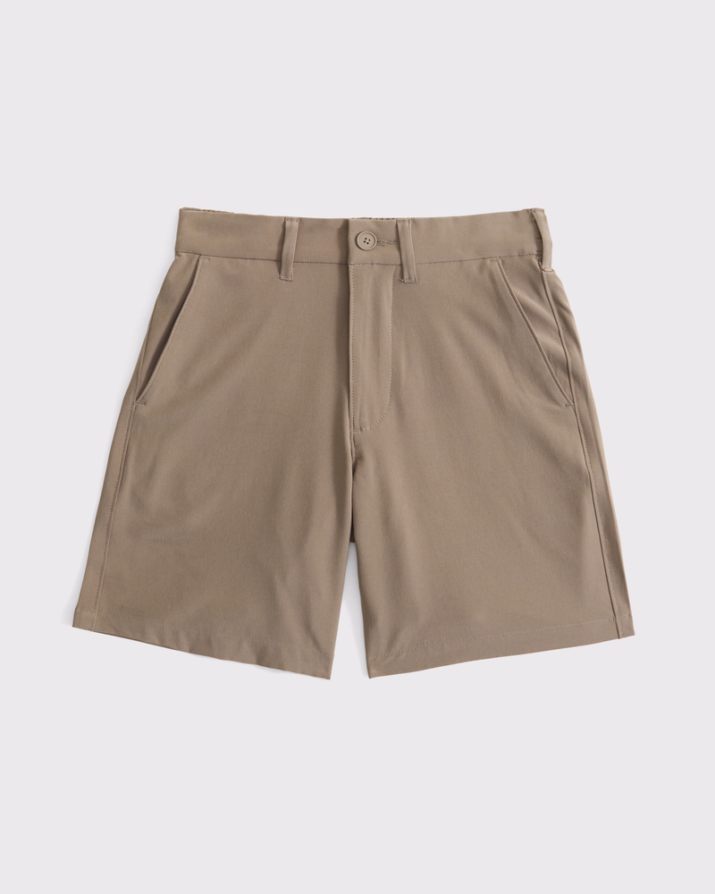 brushed nylon clean cargo shorts