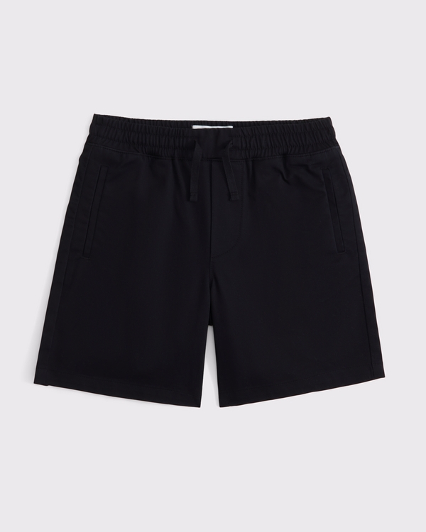 pull-on chino shorts, Black view 1