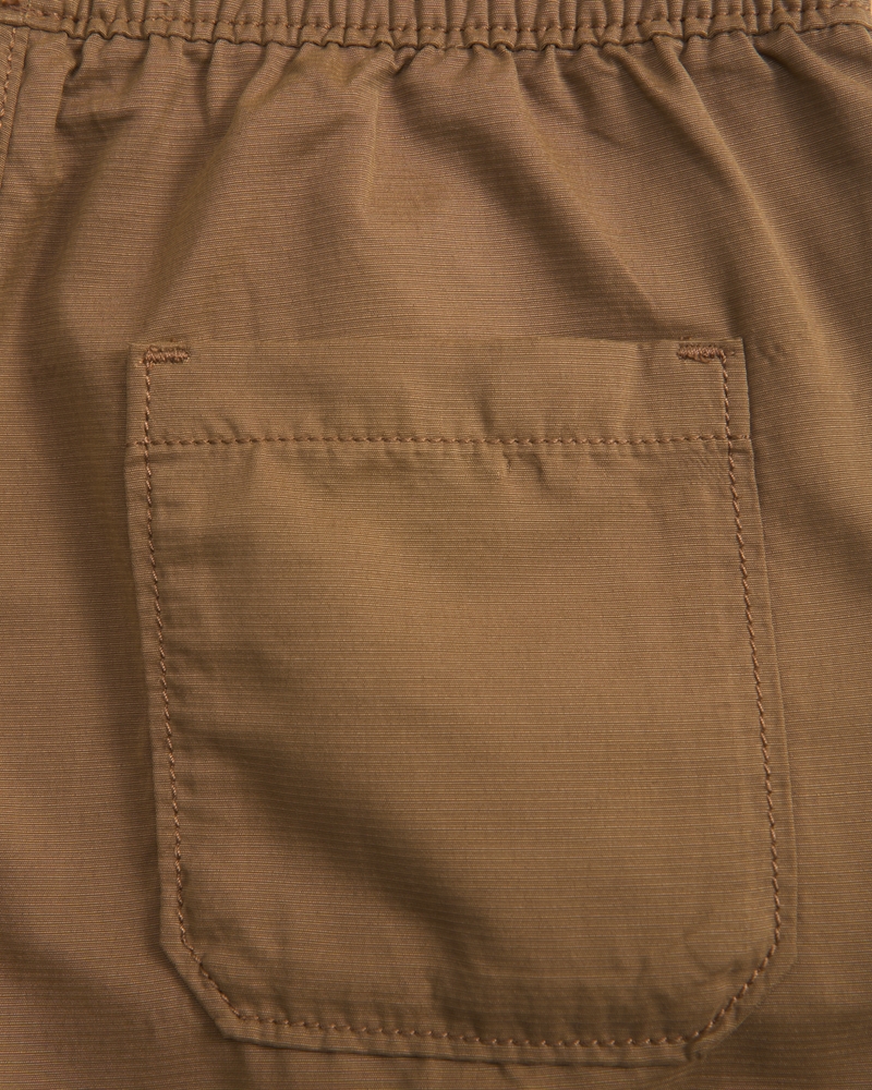 brushed nylon clean cargo shorts