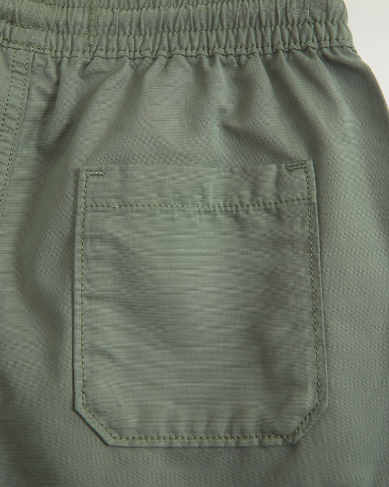 brushed nylon clean cargo shorts