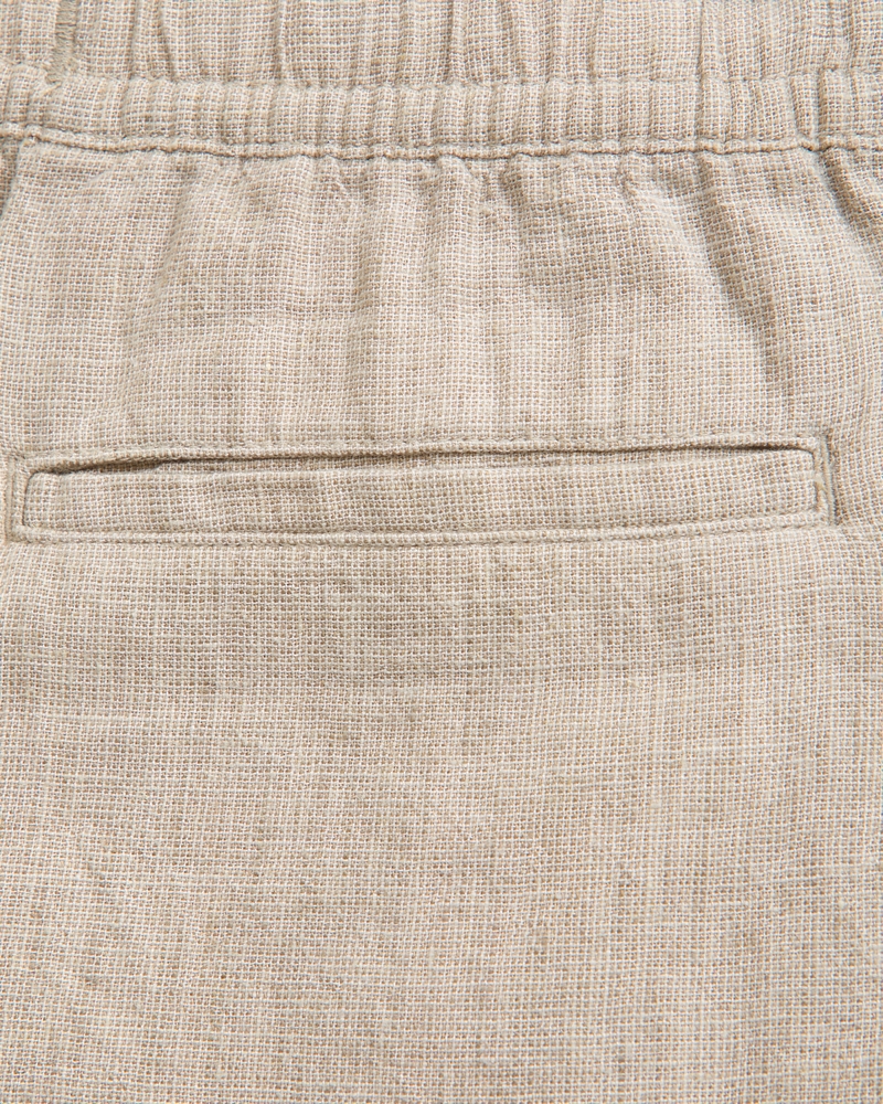 linen-blend pull-on shorts