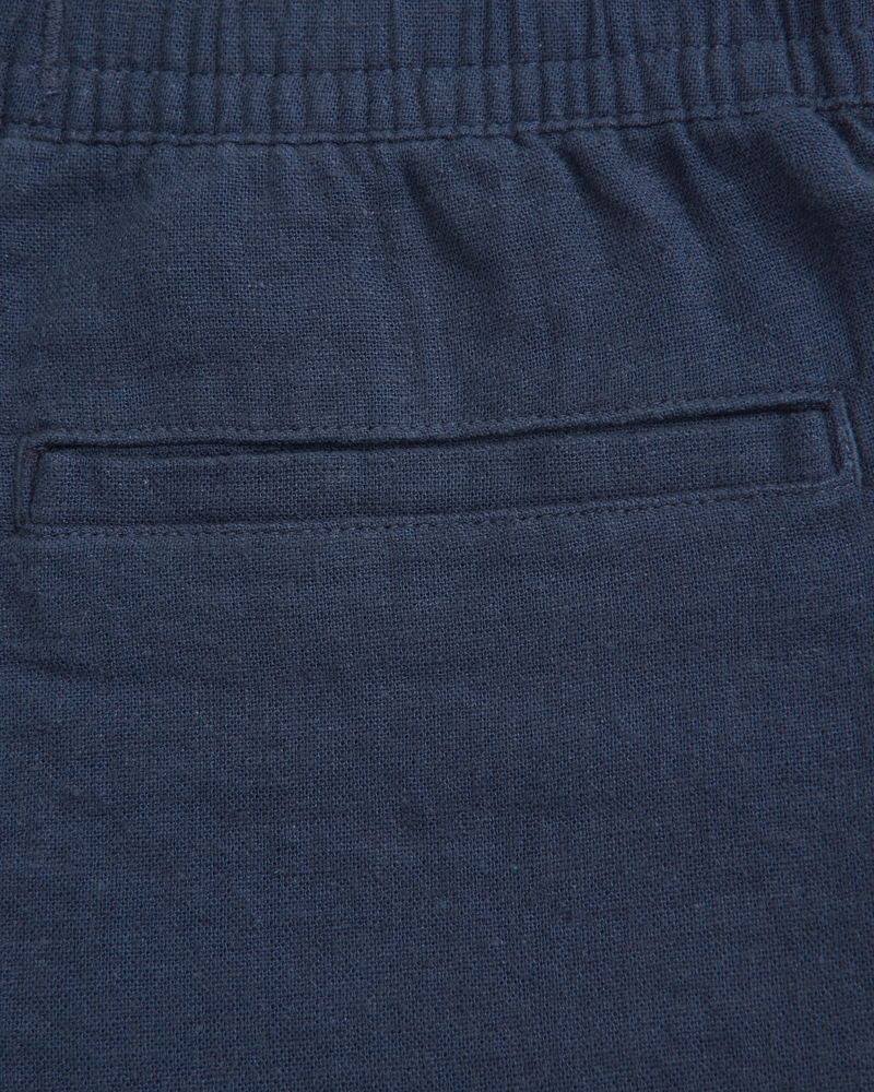 linen-blend pull-on shorts