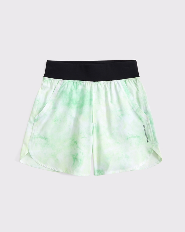 ypb runtek training shorts, Green Pattern view 1