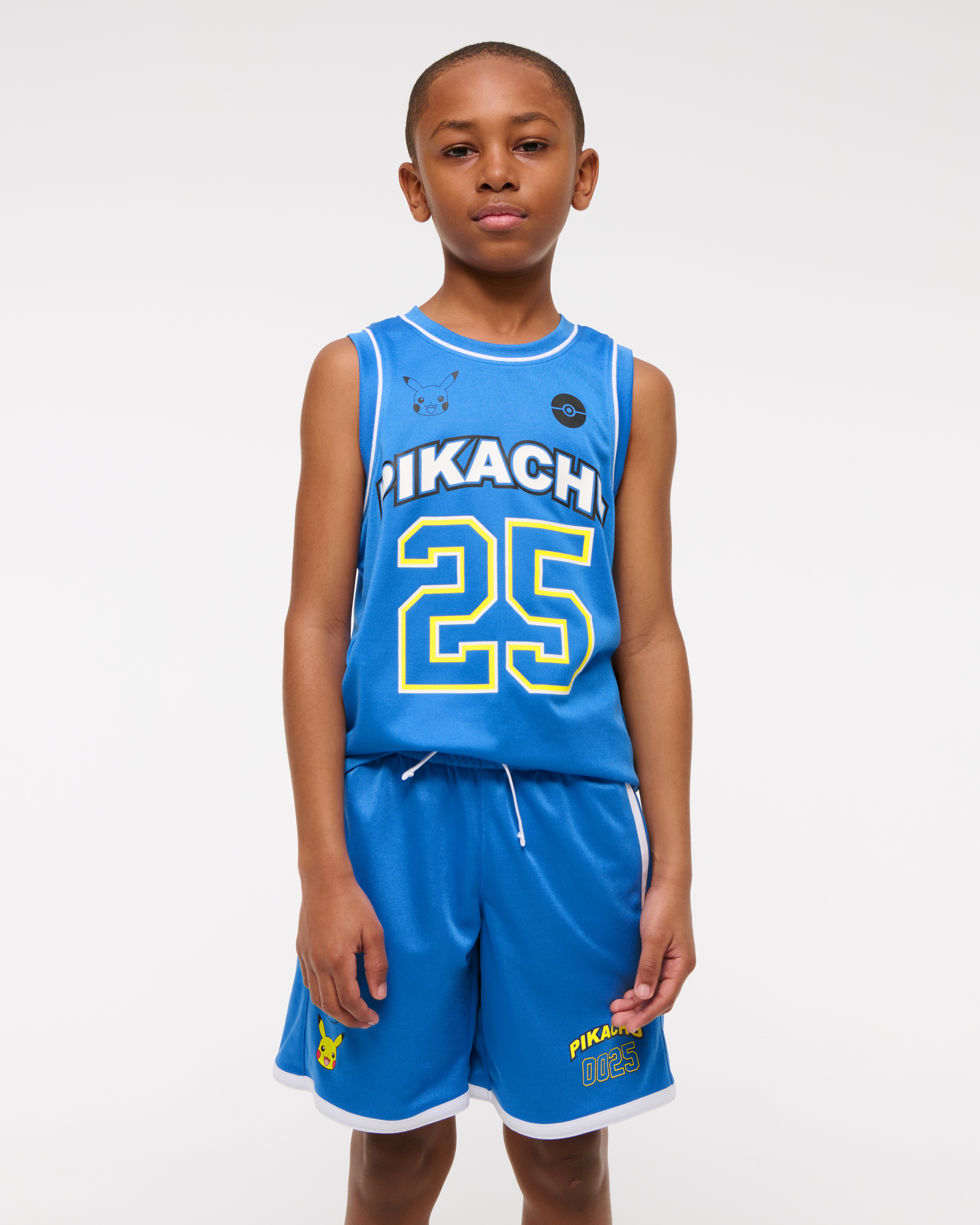 Abercrombie & Fitch Kids' Pokémon Graphic Shorts In Blue