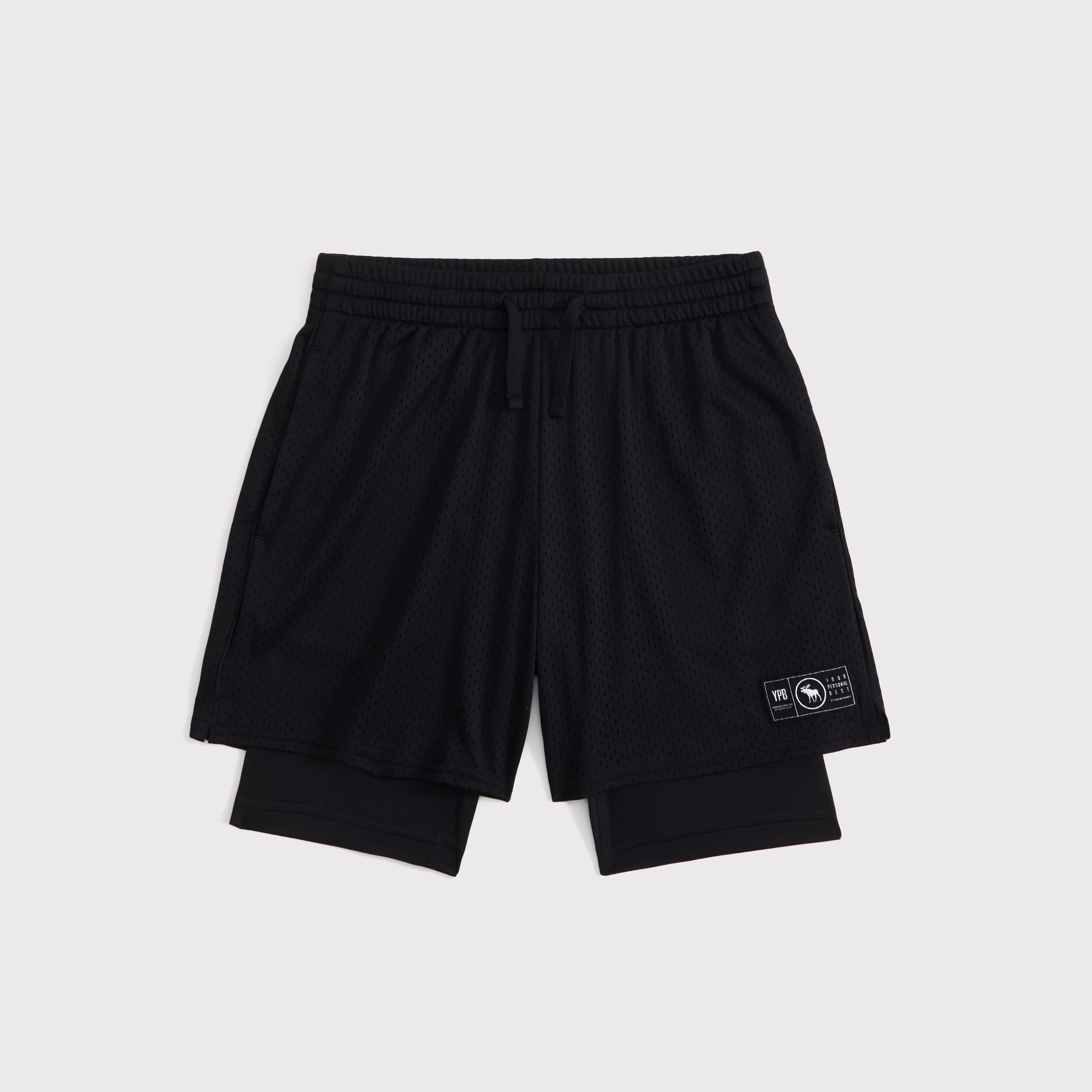 Abercrombie & Fitch Kids' Ypb Mesh Twofer Shorts In Black