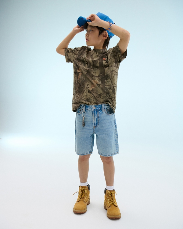 racing jorts, Light Wash view 1