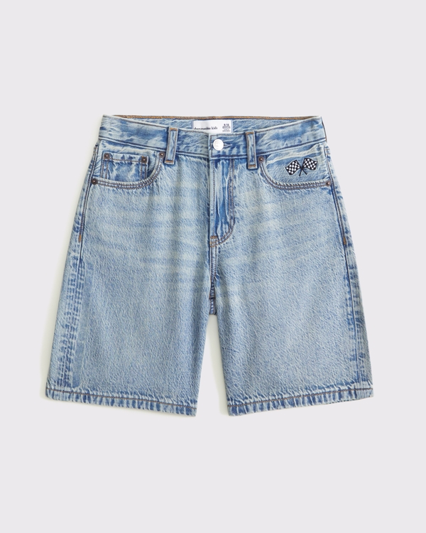 racing jorts, Light Wash view 2