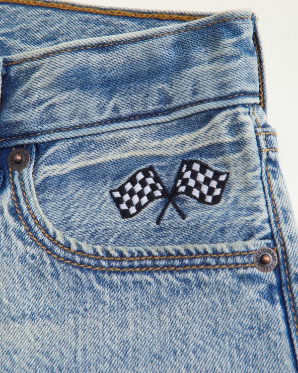 racing jorts, Light Wash view 2