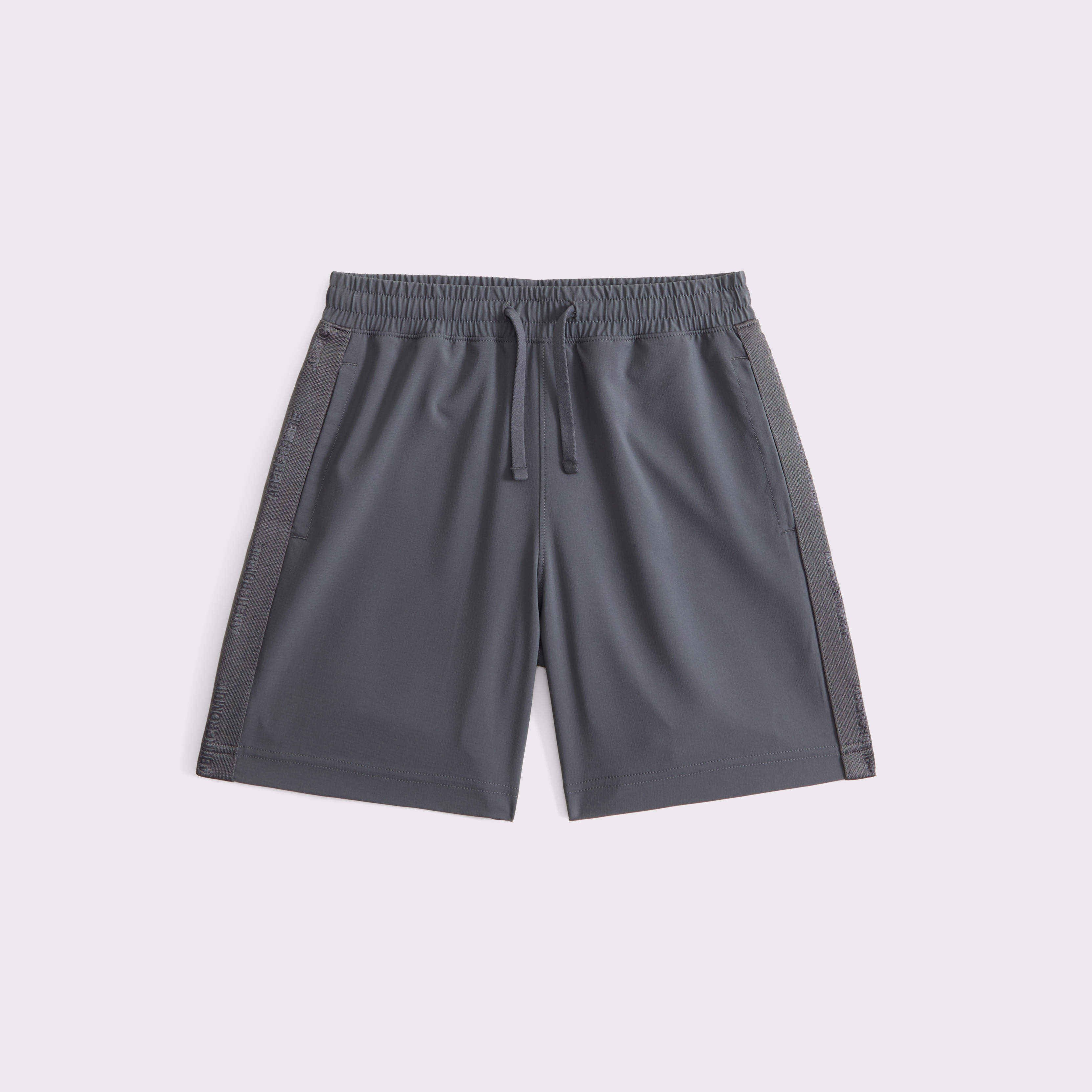 Abercrombie & Fitch Kids' Ypb Logo Tape Shorts In Gray