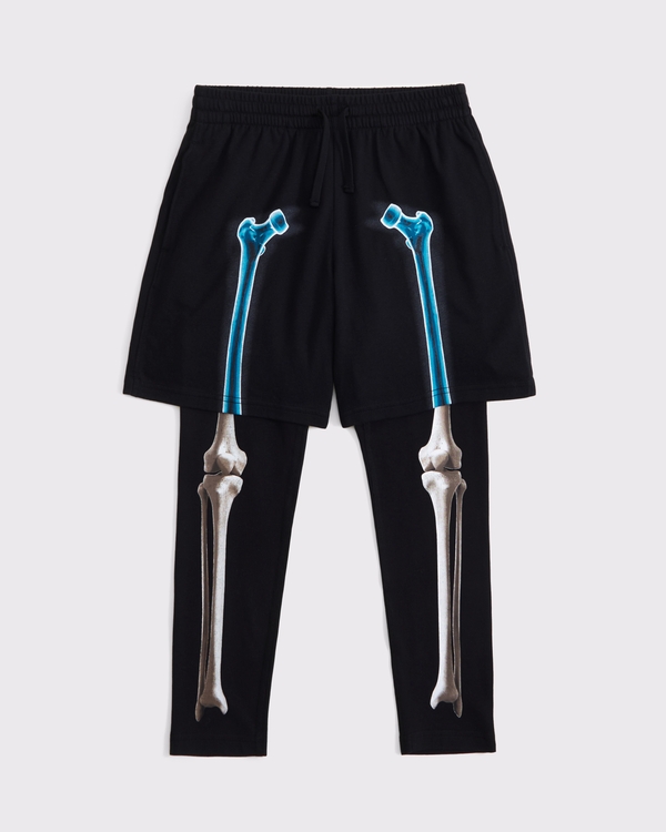 spooky glow-in-the-dark twofer shorts, Black view 2