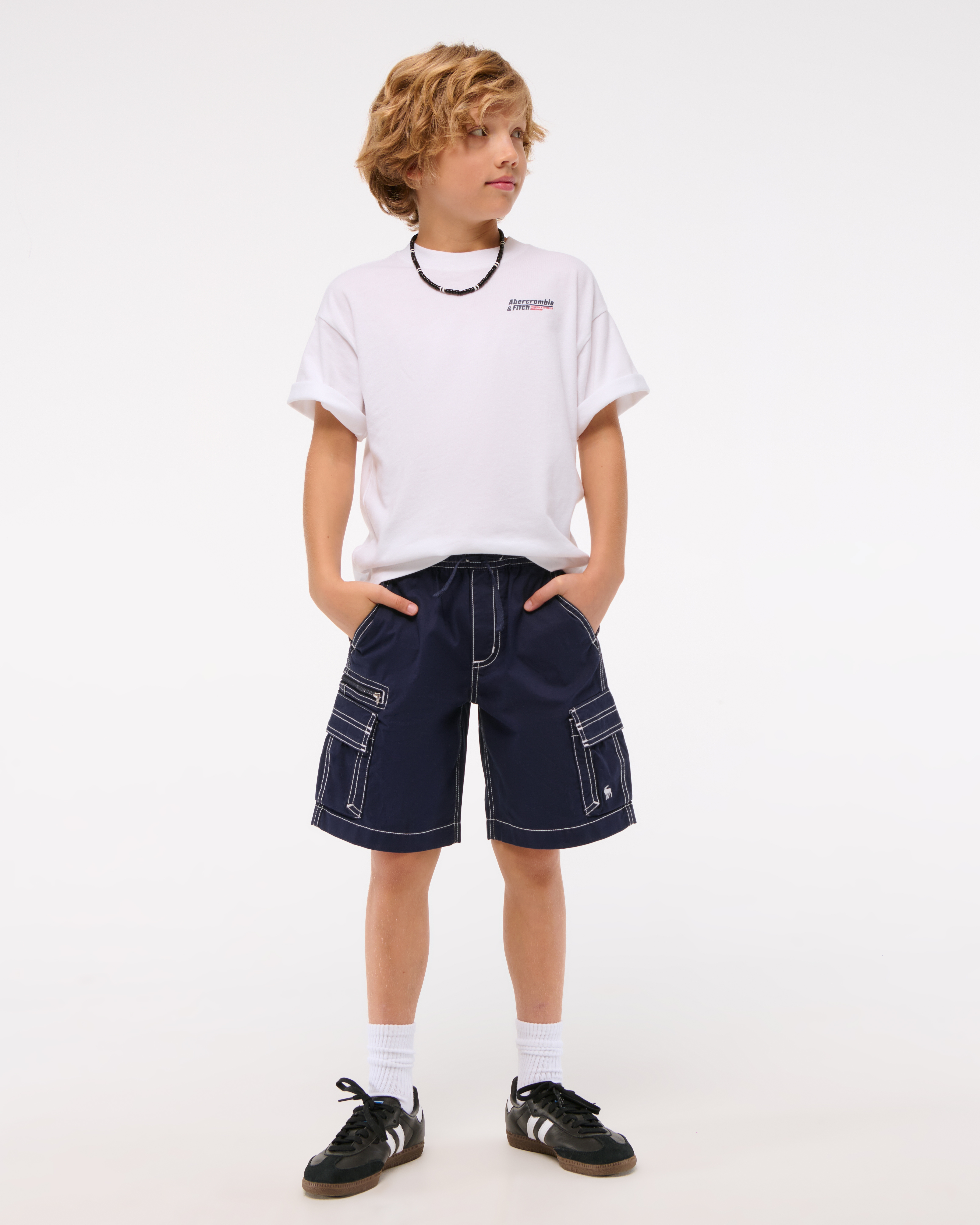 Abercrombie & Fitch Kids' Cargo Shorts In Blue