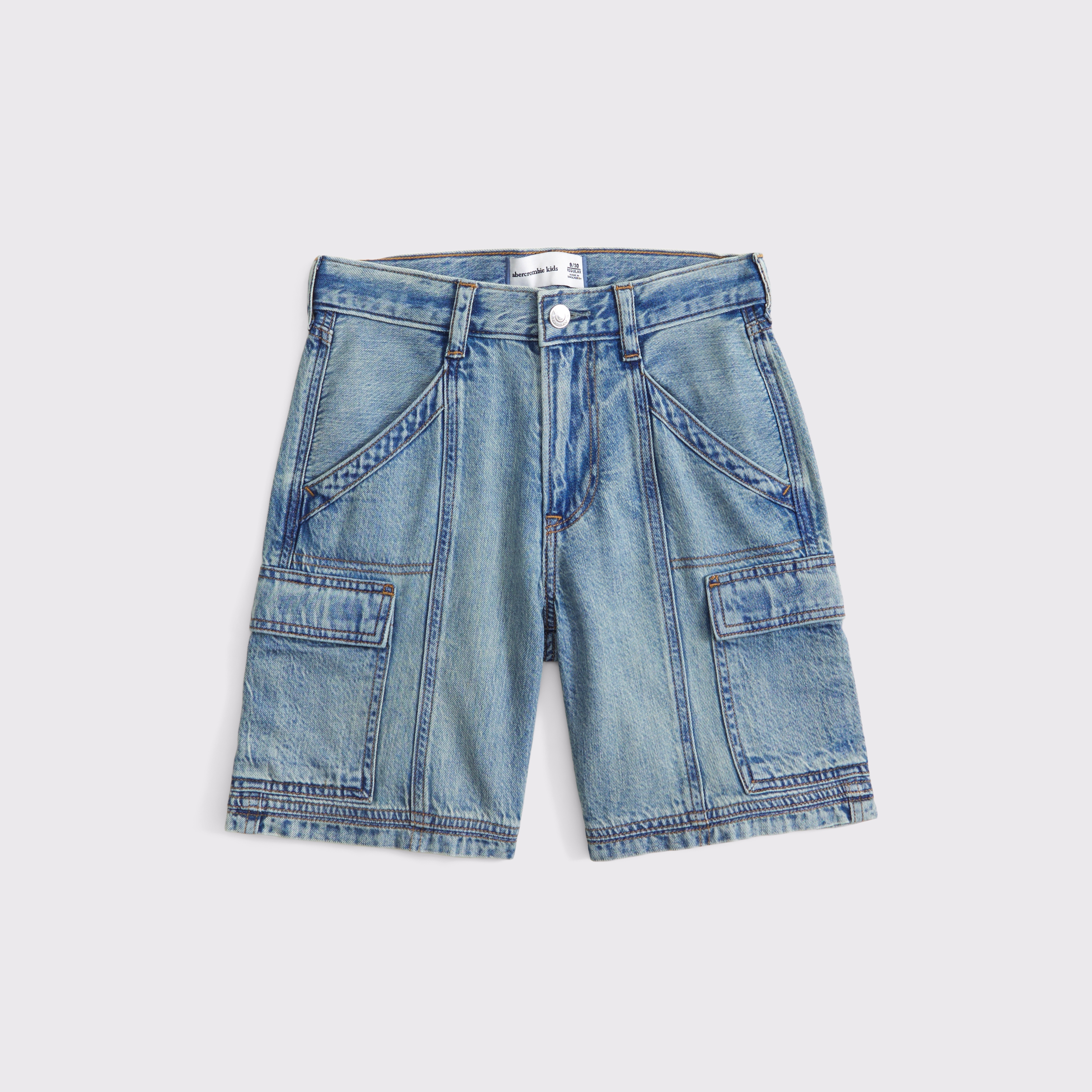 Abercrombie & Fitch Kids' At-the-knee Cargo Jorts In Blue