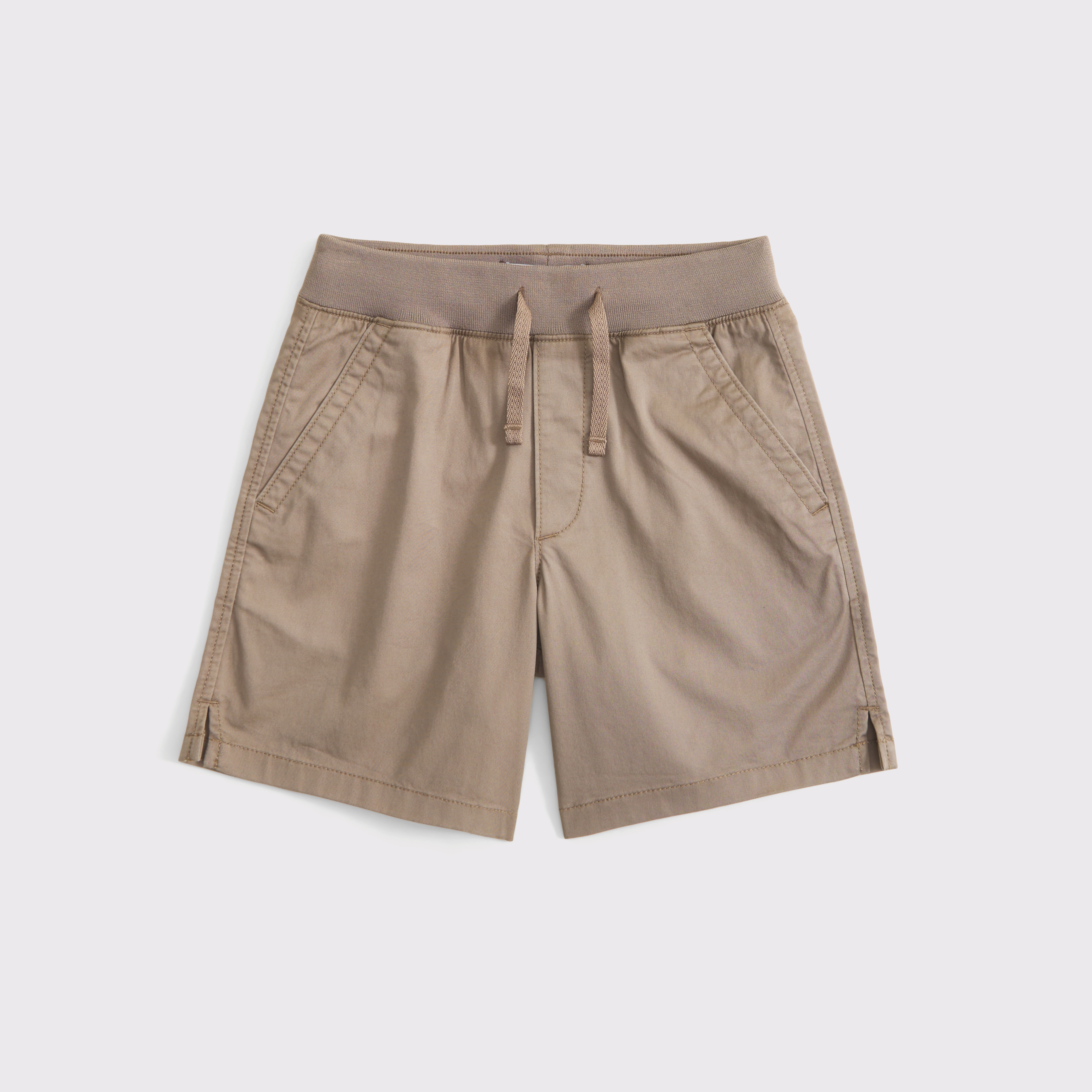 Abercrombie & Fitch Kids' Knit Rib Twill Shorts In Brown