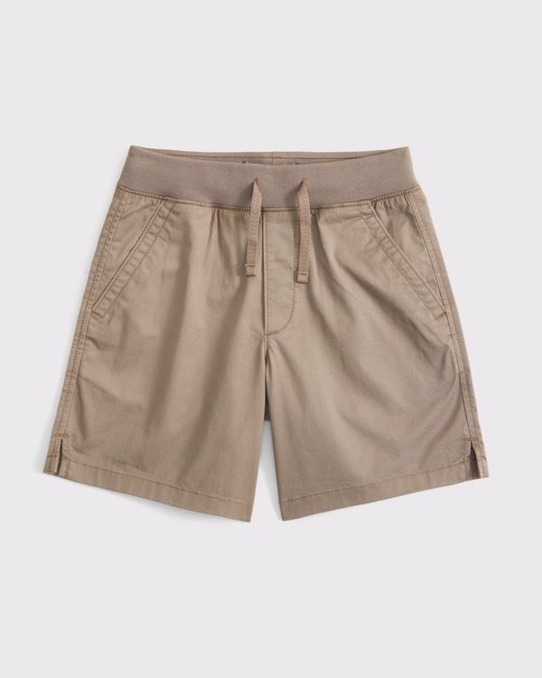 knit rib twill shorts, Dusty Beige view 1