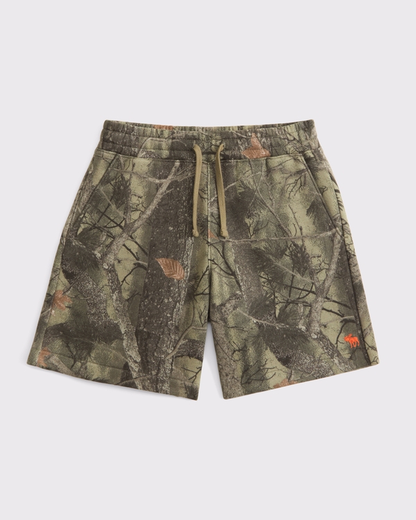 essential fleece icon shorts, Camo view 1