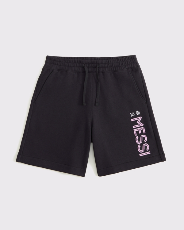 lionel messi graphic shorts, Black view 1