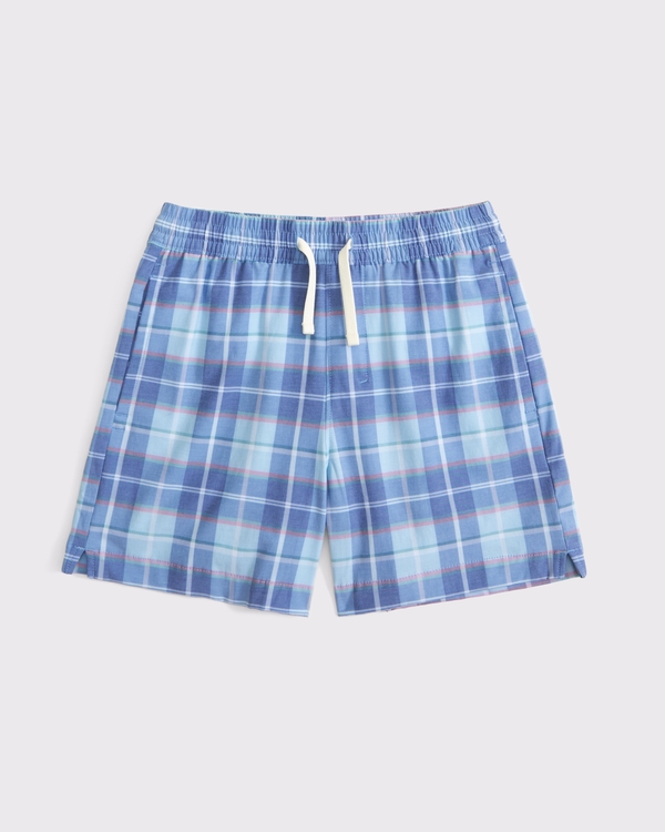 a&f hybrid shorts, Blue Plaid view 1