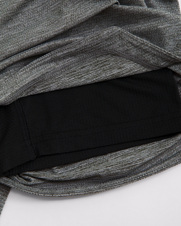 ypb knit twofer shorts, Gray view 2