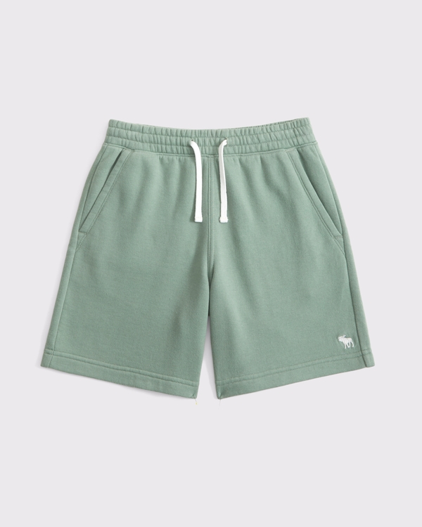 essential fleece icon shorts, Green view 1