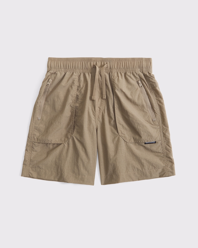 a&f linen-blend short-sleeve shirt & shorts set