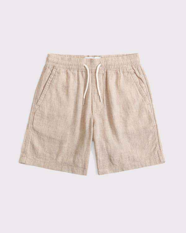linen-blend shorts, Light Brown view 1