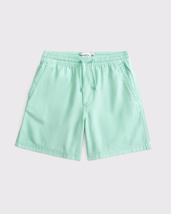 pull-on twill shorts