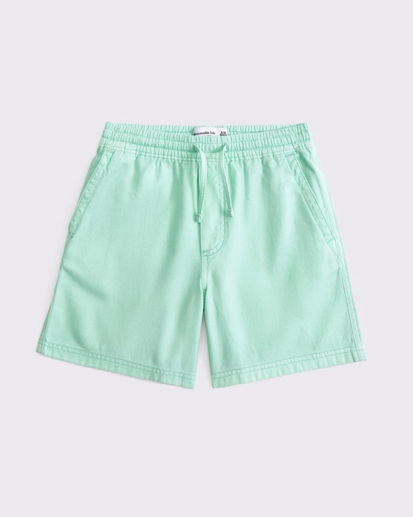 pull-on twill shorts, Mint Green view 1
