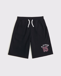 fleece logo shorts