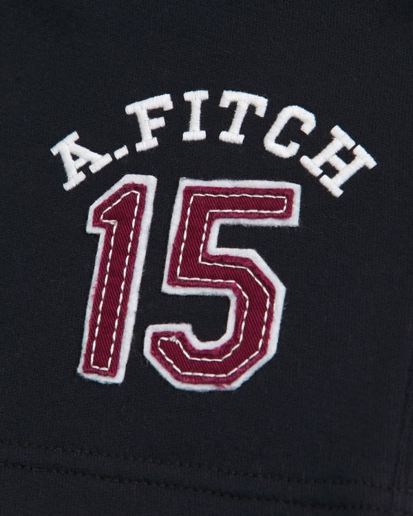 fleece logo shorts, Black view 2