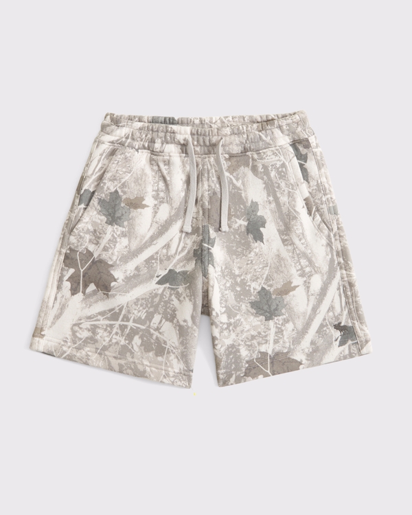 essential fleece icon shorts, Camo view 1