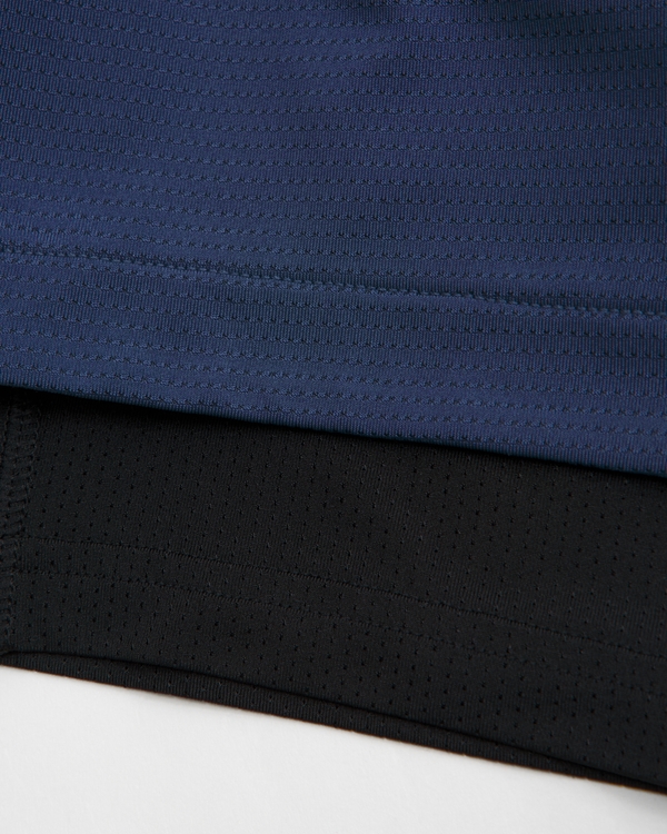 ypb knit twofer shorts, Navy view 2