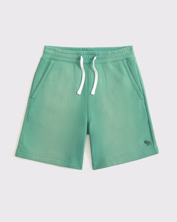 essential fleece icon shorts, Green view 2