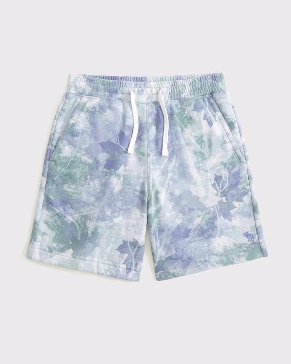 essential fleece icon shorts, Blue Camo view 2