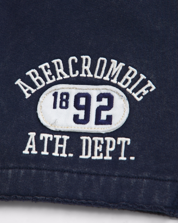 fleece logo shorts, Navy Blue view 2