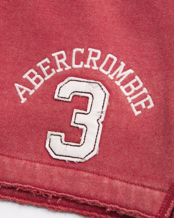 fleece logo shorts, Red view 2