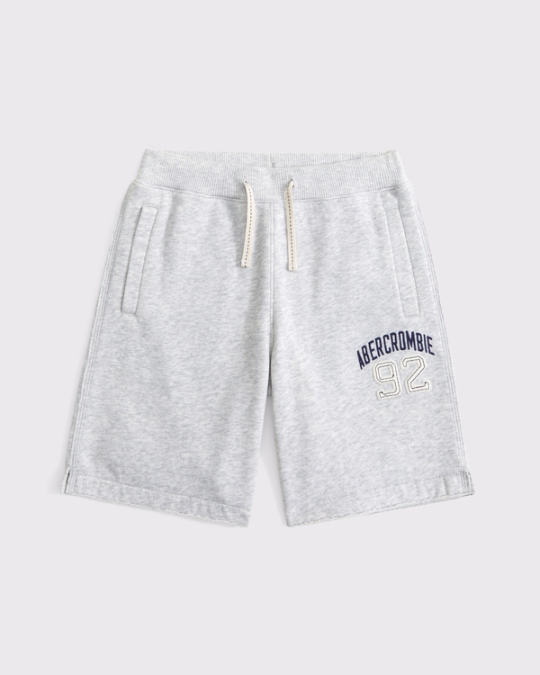 fleece logo shorts, Light Gray view 2