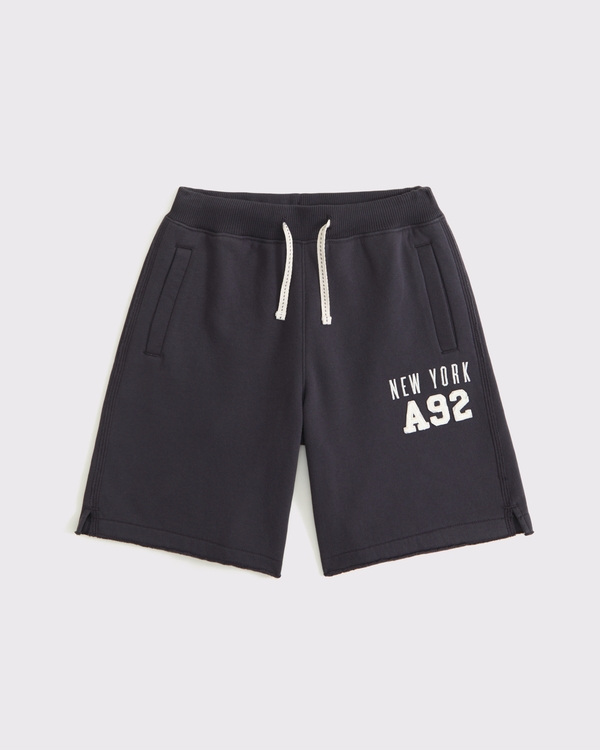 fleece logo shorts, Dark Gray view 1