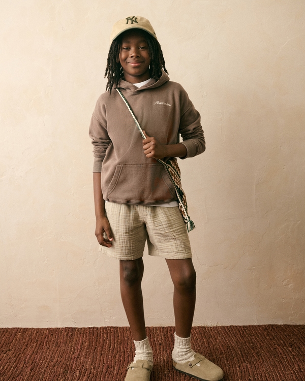 gauzy pull-on shorts, Cloud Gray view 1