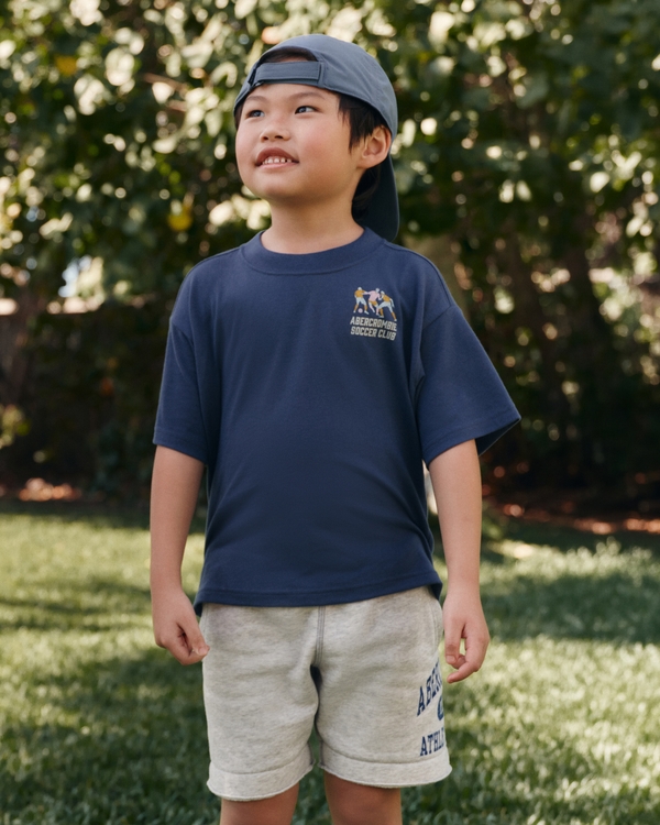 ypb fleece logo shorts, Light Gray view 1