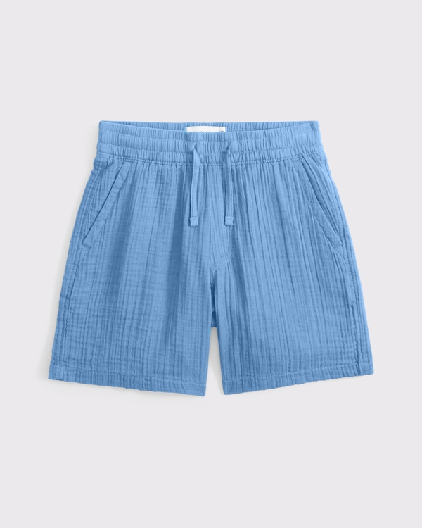 gauzy pull-on shorts, Blue view 2