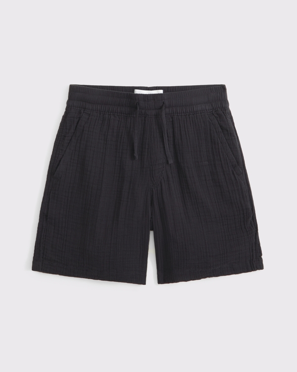 gauzy pull-on shorts, Dark Gray view 1