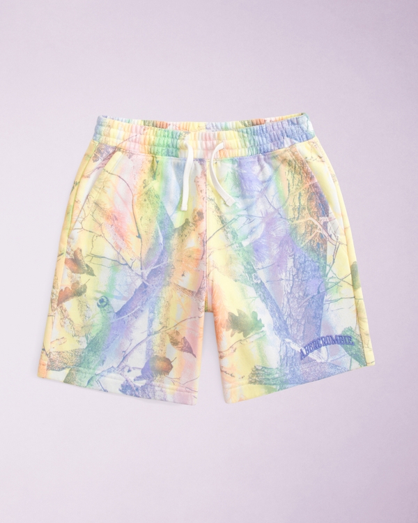 kids pride fleece short, Rainbow Camo view 1