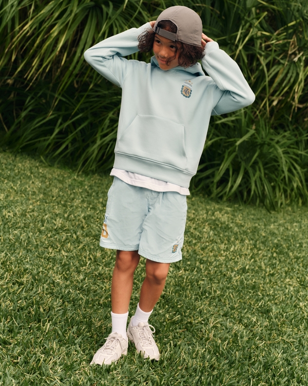 lionel messi graphic shorts, Aqua view 1