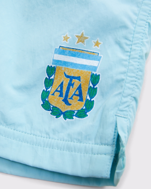 Shorts con gráfico de Lionel Messi, Aguamarina view 2