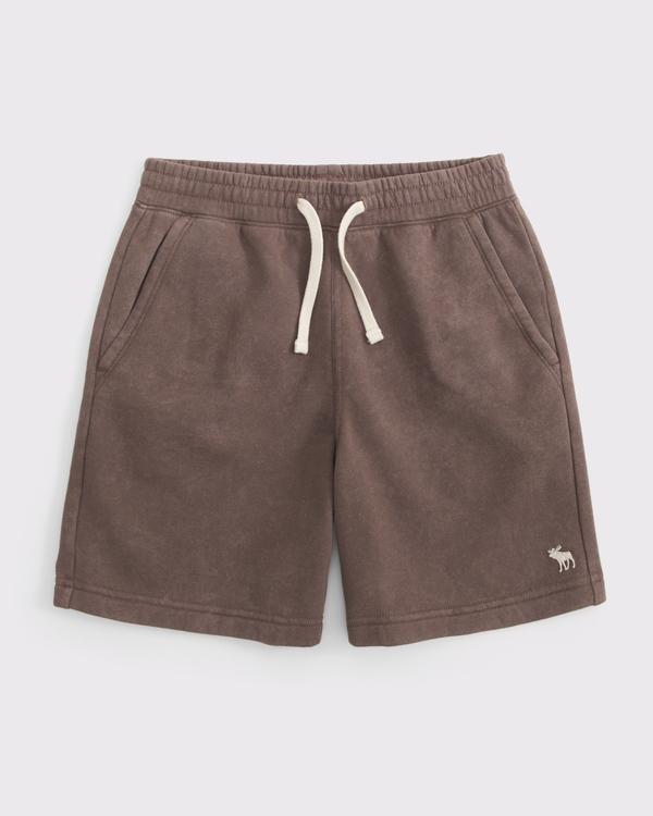 icon fleece shorts, Ash Brown view 1